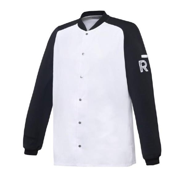 VESTE DE CUISINE MIXTE VINTAGE BLANC/NOIR