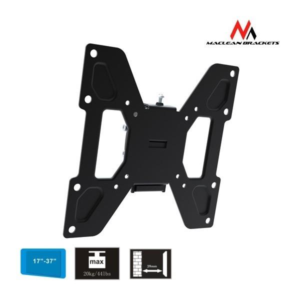 MACLEAN MC-597 - Support pivotant pour écran LCD/LED/Plasma 17-37'' - VESA jusqu'à 200x200 - Charge max 20 kg - Noir_0