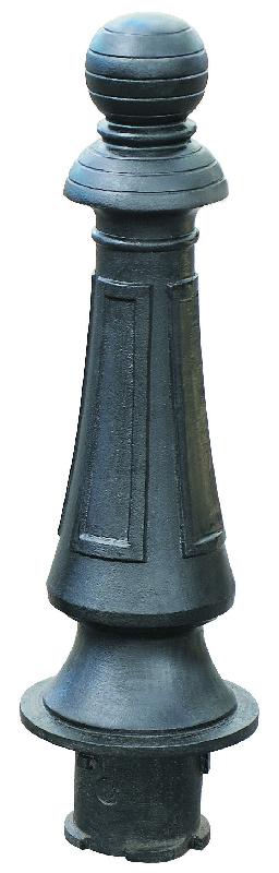 Borne fonte Alsace - classique et incontournable - fonte ductile noire mate antirouille - option amovible avec fourreau_0