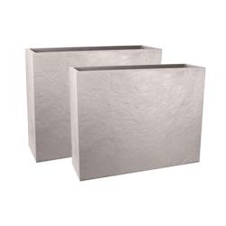 EDA Jardinière rectangulaire volcania apparence pierre 63l-lot de 2 - BEIGE - beige 0733968141460_0