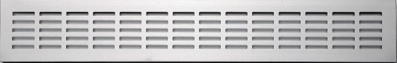 Grille d'aération en aluminium anodisé - 50x8 cm - Pose encastrée pour ventilation double sens_0