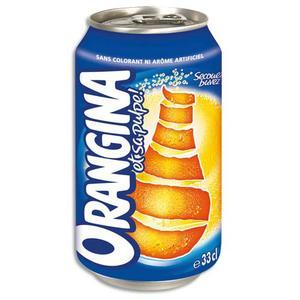 Orangina - Canette slim 33 cl - Boisson gazeuse pétillante à l'orange, riche en vitamines_0