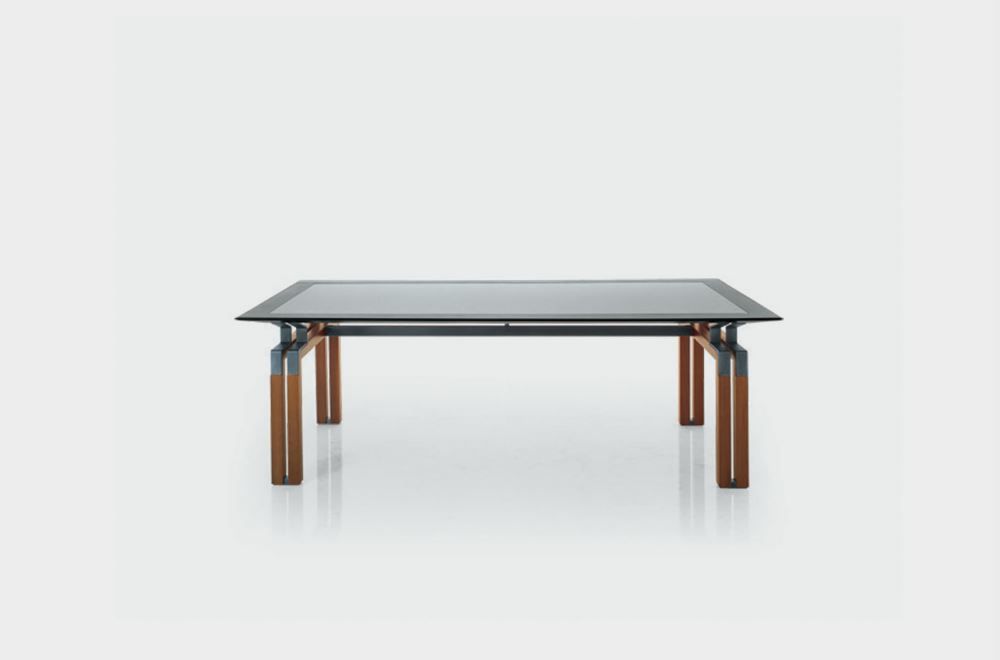 Paso Doble - Bureau de direction i 4 Mariani - Design élégant en cuir, noyer d'Amérique et métal_0
