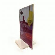 Porte-visuel de comptoir - carton plein - épaisseur 10 mm - format A5 vertical - socle en plexi_0