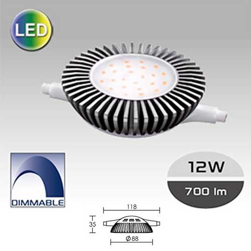 R7s led 12w 24leds 700lm 4000°k 118mm 230v dimmable aric_0