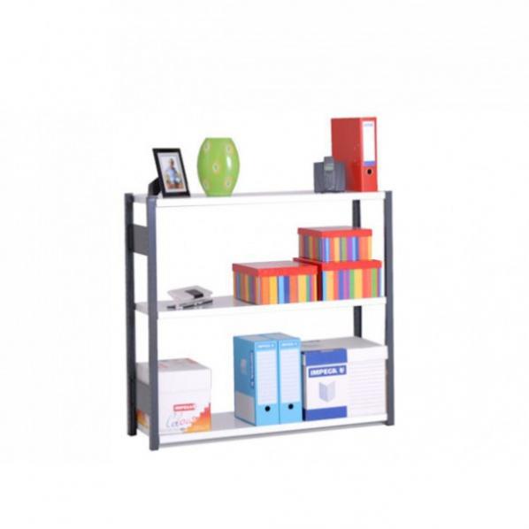 Rayonnage de bureau métallique H.1000 x L.1000 mm - Départ - Gris - Profondeur 600 mm - Charge 100 kg - Rolléco_0