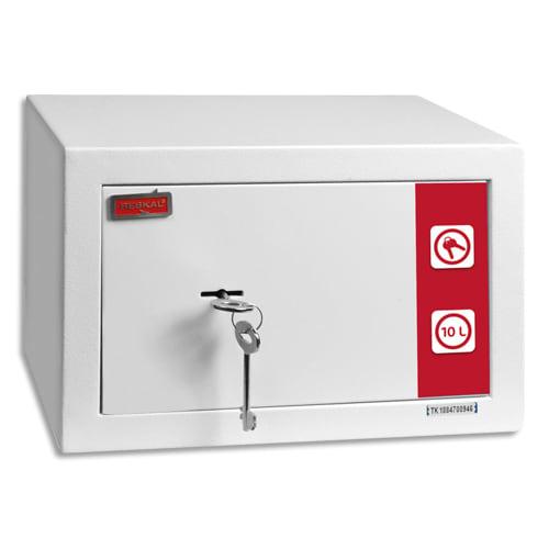 Reskal coffre de sécurité sm1 premium 9,9 litres blanc, 2 clés fournies - dim : l31 x h20 x p20 cm_0