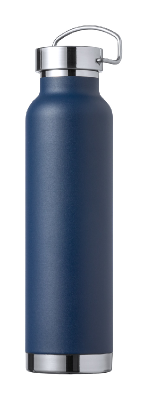 Thermos à double paroi en acier inoxydable - Isolation en cuivre - 650 ml - Bleu foncé_0
