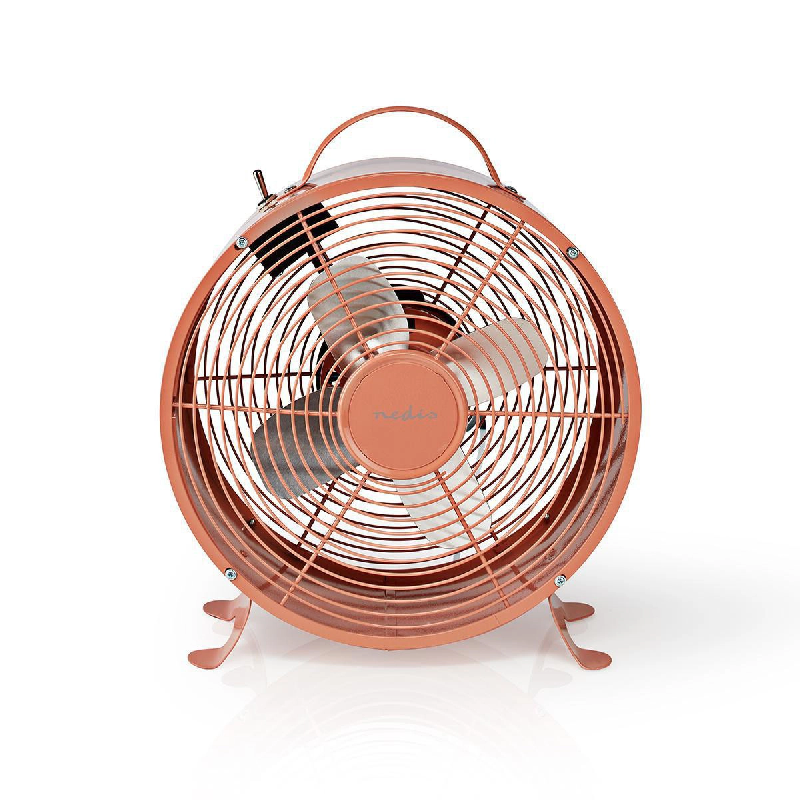 Ventilateur De Bureau Rétro  Diamètre 25 Cm  2 Vitesses  Rose Vintage Usage Non Intensif Nedis - rose 3665476704585_0