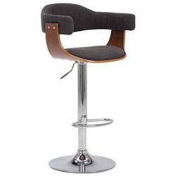 VidaXL Tabourets De Bar Lot De 2 Gris Bois Courbé Et Tissu - gris 283115_0
