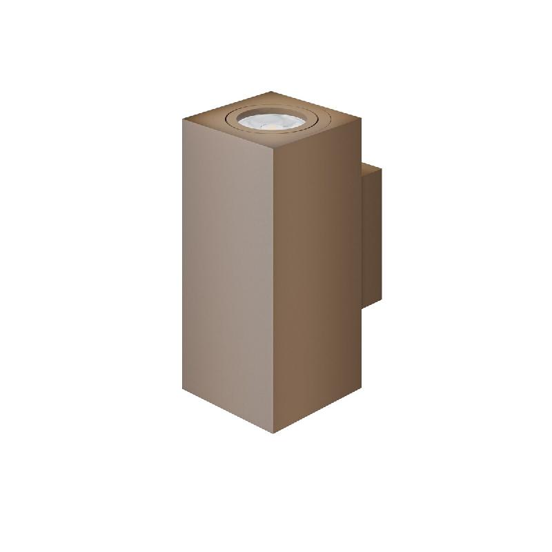 Applique murale rectangulaire double LED Zio Wall à double émission, douille GU10 pour ampoules de 50 mm, coloris Corten - Beneito & Faure - doré 8_0