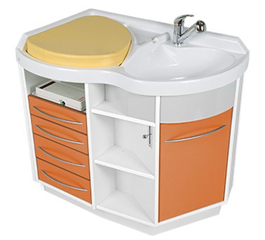 Meuble de change Betamat - table à langer avec baignoire intégrée pour maternité_0