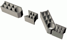 Blocs en béton - angles 135° - ajustables avec poteau d'angle cylindrique_0