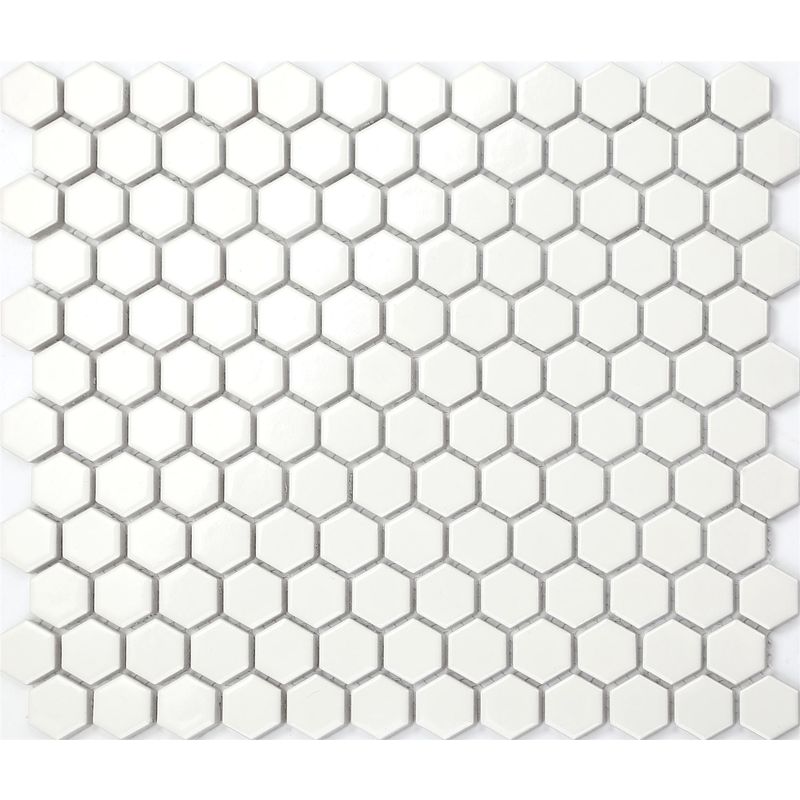 CARRELAGE MOSAÏQUE EN CÉRAMIQUE. ÉLÉGANT BLANC FORME D'HEXAGONE. 26CM X 30CM (MT0089 1M2) - GTDE