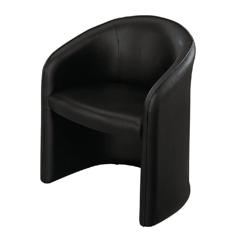 CHAISE VISITEUR MAJIC SIMILI CUIR AVEC ACCOUDOIRS NOIR