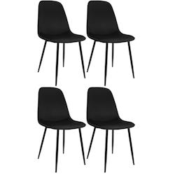 CLP Chaise de salle à manger Maryam Noir /Velours - noir textile 327436_0