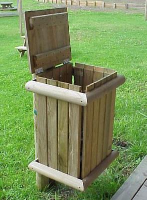Corbeille en bois DUNE - pin maritime traité autoclave classe IV - capacité 50L ou 80L_0