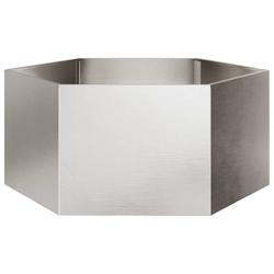 Helloshop26 - Jardinière bac lit surélevé plantes fleurs terrasse jardin hexagone 104 x 90 x 45 cm acier inoxydable Argent 02_0038635 - 3000217801718_0