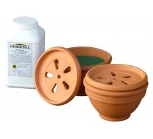 Jeu de 2 absorbeurs d'humidité en terre cuite - décoratifs et sécurisés - avec chlorure de calcium 3 kg_0