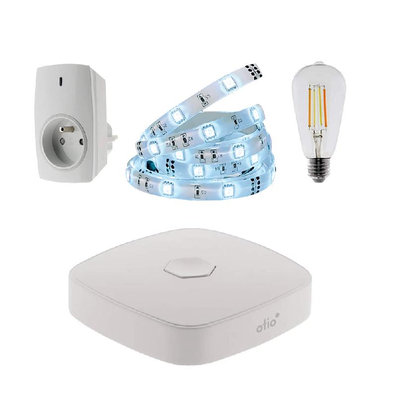 Pack Noël connecté OtioHome (1 ruban LED, 1 prise connectée, 1 ampoule wifi déco, 1 box)_0