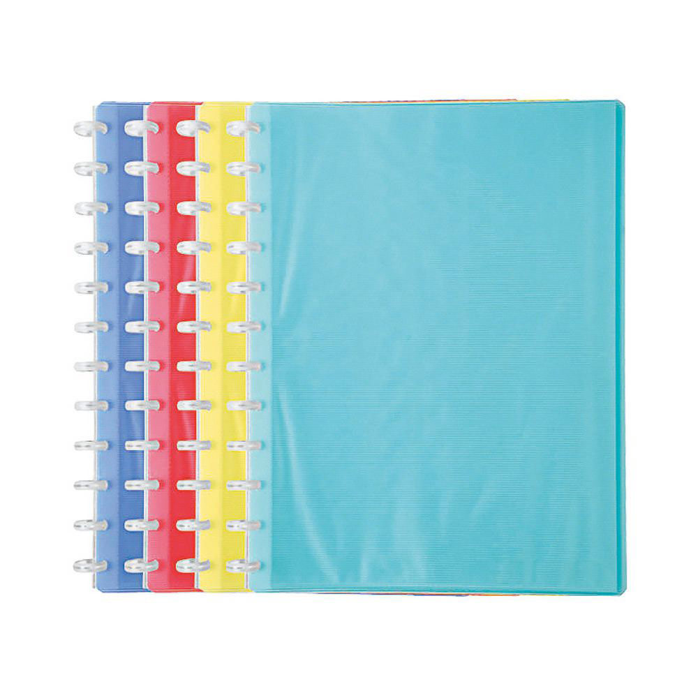 PROTEGE-DOCUMENTS A ANNEAUX EXACOMPTA LINICOLOR - 20 POCHETTES - ASSORTIS - LOT DE 4