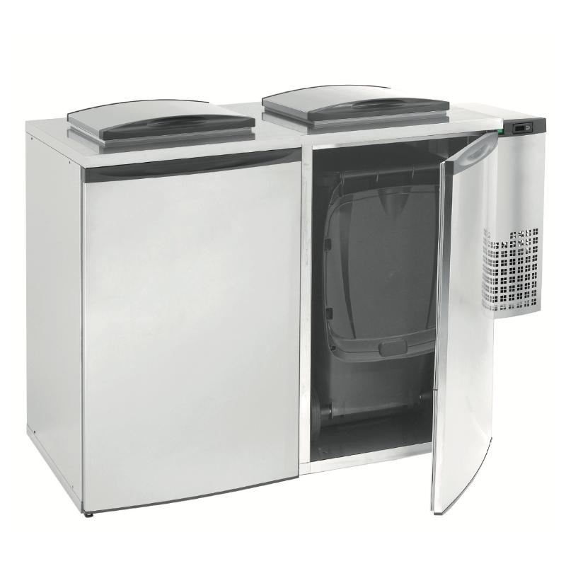 Refroidisseur de déchets - 2 containers 240 L - Acier inoxydable avec groupe_0