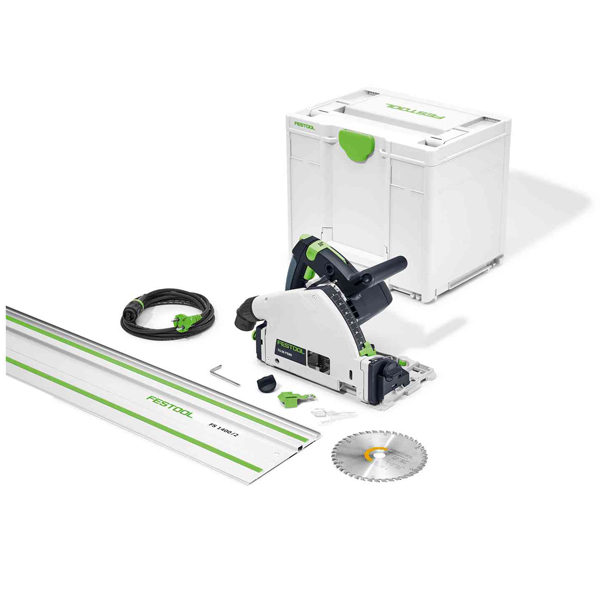 SCIE PLONGEANTE FESTOOL TS 55 FEBQ-PLUS-FS AVEC RAIL DE GUIDAGE LAME ET SYSTAINER