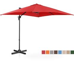 Uniprodo - Uniprodo Parasol Déporté De Jardin Terrasse Protection Solaire UNI_UMBRELLA_2SQ250RE (Rouge, Carré, Rotatif, Aluminium, Acier, - rouge 4_0