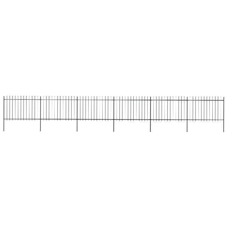 Vidaxl clôture de jardin avec dessus en lance acier 10,2 x 1,2 m noir 277625_0