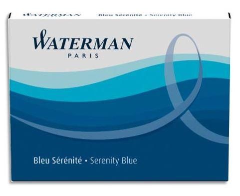 Waterman etui de 8 cartouches longues encre bleue sérénité_0