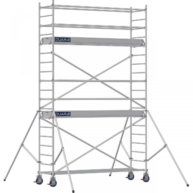 Échafaudage roulant aluminium DOCKER 85 version lisses - Hauteur de travail : 5,90 m - DUARIB - 7130040_0