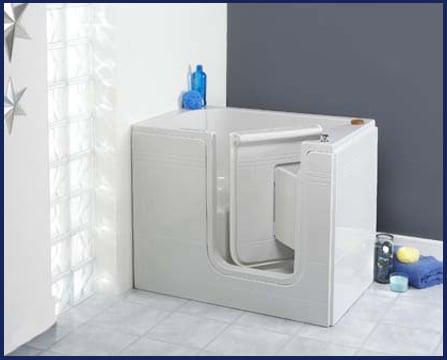 Baignoire à porte Braga - porte pliante double, siège intégré, option balnéothérapie_0