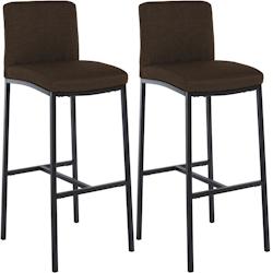 CLP Lot de 2 Tabourets de bar Freeport Marron/Tissu - marron textile 327332_0