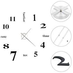 Décoshop26 - Horloge murale 3D Design moderne 100 cm XXL Noir DEC022266 - noir 3001309769602_0