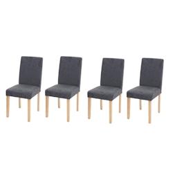 Décoshop26 - Lot de 4 chaises de salle à manger en tissu gris foncé pieds clairs CDS04562 - gris 3001099469607_0