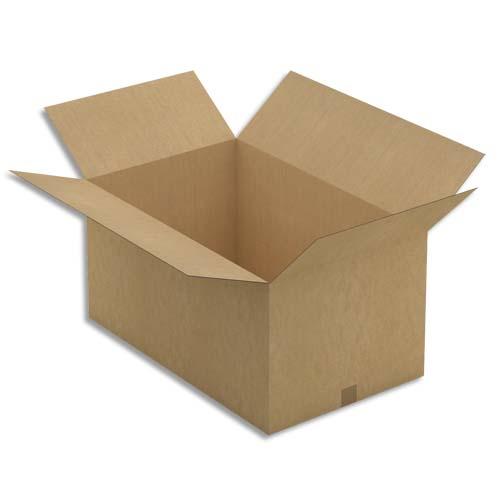 Emballage paquet de 20 caisses américaines en carton brun simple cannelure - dim. : l80 x h40 x p50 cm_0