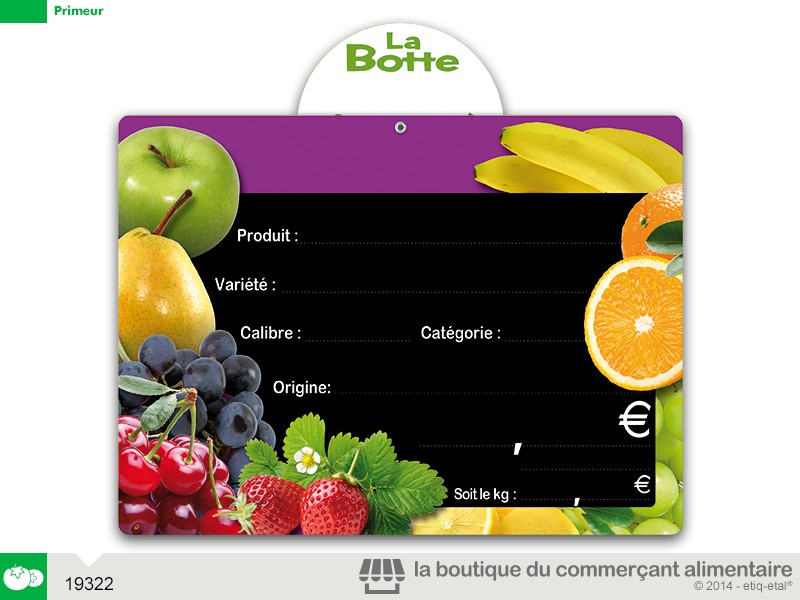 ETIQUETTES PRIX PANIERE FRUITEE