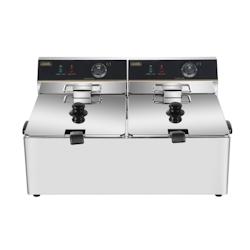 Friteuse Electrique Professionnelle 2 Paniers 11L - inox GDEF11-2_0