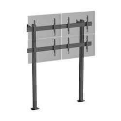 KIMEX Support TV sur pieds - mur d'images 4 écrans 45''- 55'' hauteur 240cm à visser noir - noir 3700685426177_0
