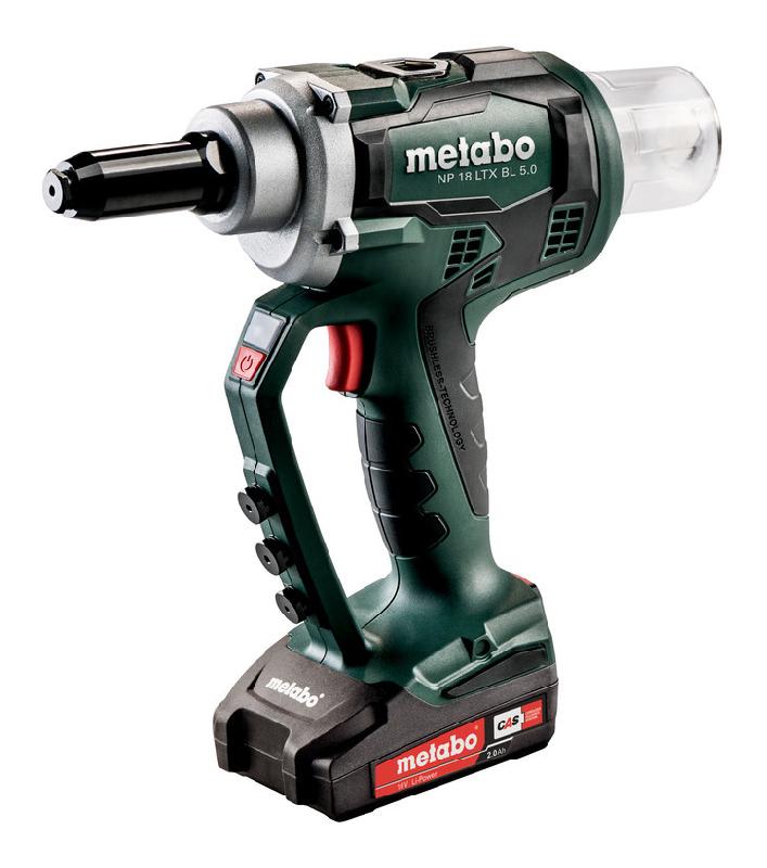 METABO - RIVETEUSE 18 V NP 18 LTX BL 5.0 - 2X 2,0AH LI POWER, ASC 55, COFFRET X