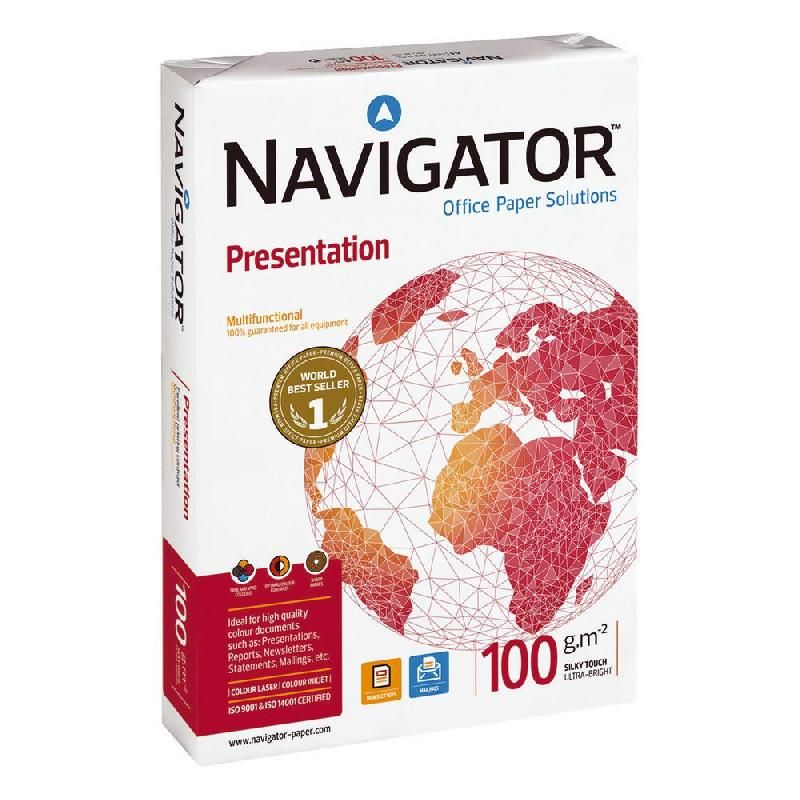 NAVIGATOR PAPIER PRESENTATION - RAMETTE DE 500 FEUILLES - FORMAT A4 (100 G/M²) - COULEUR BLANC (PRIX UNITAIRE)