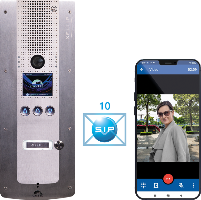 Pack d'interphonie IP à défilement de noms, 1 bouton d'appel avec réception sur smartphone - SIP XE PAD V1B_0