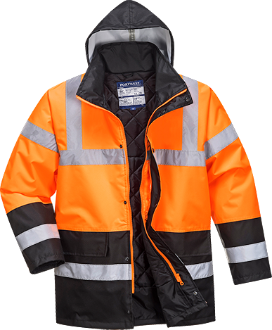 Parka hv bicolore  orange noir s467, s_0