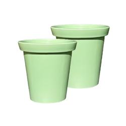 PLAST'UP ROTOMOULAGE Pot de fleurs rond xxl delight 200l - lot de 2 - VERTAMANDE - vert 0637962082586_0