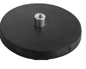 Plot magnétique caoutchouc - douille à vis M6 - 20 kg - Ø66 mm - anti-glisse_0