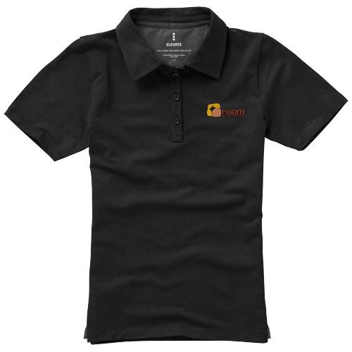 Polo stretch manches courtes pour femme Makham - tissu extensible et détails contrastés_0
