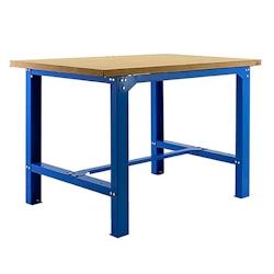 PROREGAL Établi BUFFALO WOOD | HxLxP 87x120x75cm | Capacité de charge 600kg | Bleu - bleu métal RS45-01_0
