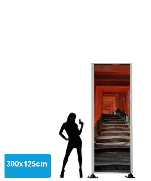 Totem signalétique Sherman - Double face non lumineux plat extérieur en aluminium 300x125cm_0