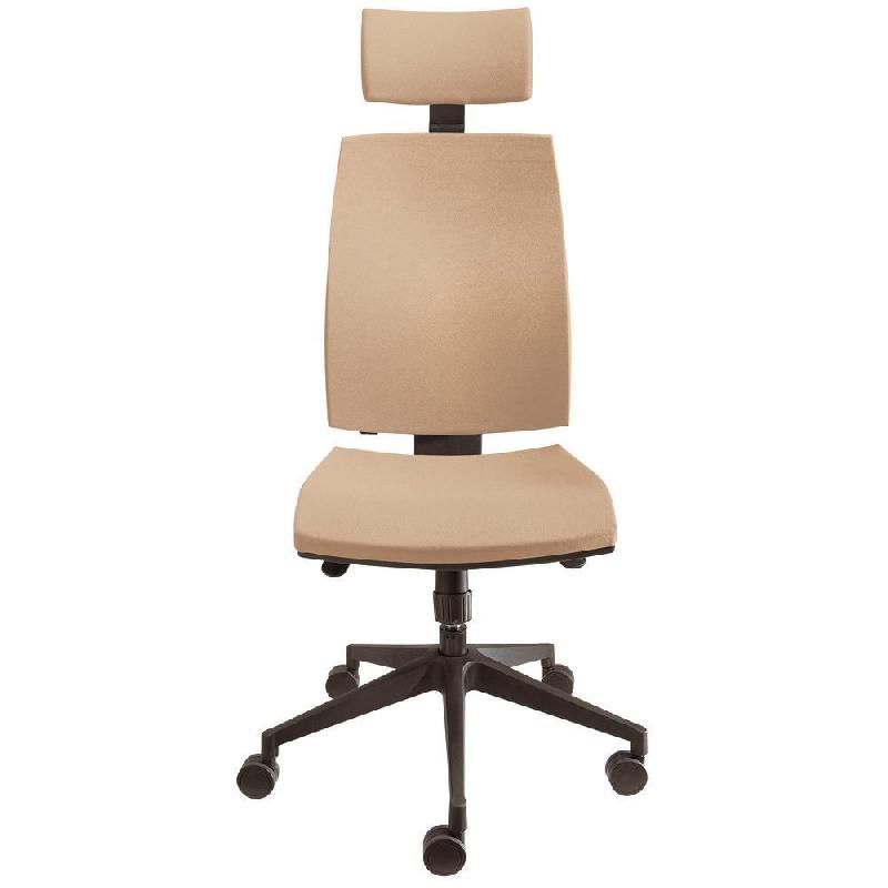 STAPLES SIÈGE DE BUREAU STAPLES TREND TISSU REMBOURRÉ HAUTEUR AJUSTABLE À ROULETTES AVEC APPUI-TÊTE HAUTEUR DOSSIER 72 CM BEIGE