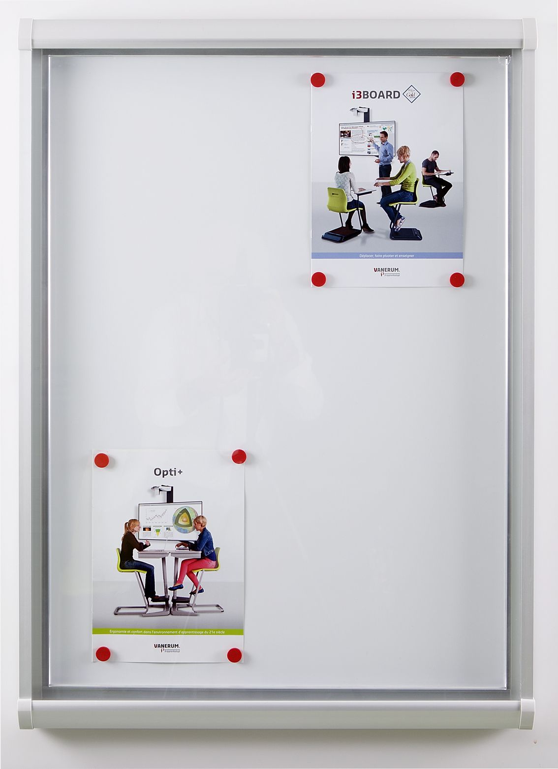 Vitrine d'affichage d'intérieur à porte battante - design classique - fond magnétique ou liège - capacité 4 à 15 feuilles A4_0